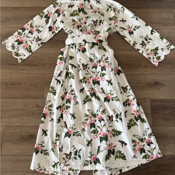 Heidi Carey White Hummingbird Classic Robe. 100 % Cotton - Picture 11 of 12